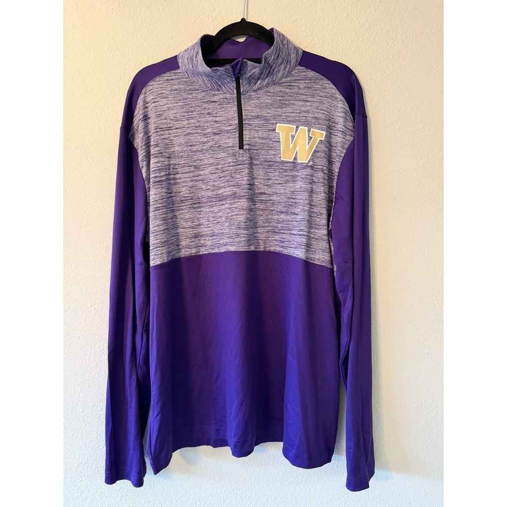 University of Washington Huskies Captivating Knit Pullover Shirt XL Zip L/S‎